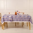thumbnail image 4 of Hand Block Printed Table Cover - Exquisite Design, Premium Cotton Fabric, Perfect for Dining and Decor, Dining Table Linen Color Orchid Purple 12 Seater 72 x 135 Inches Rectangle, 4 of 7
