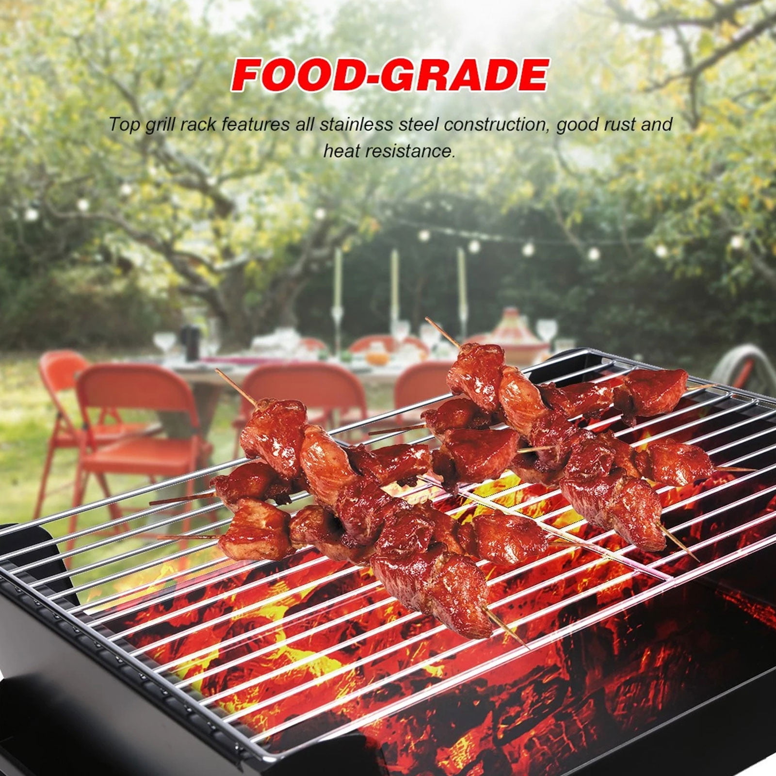 Wreesh Mini Portable Camping Grill With Barbecue Net Outdoor Wood Stove Camping Grill Black Free Size