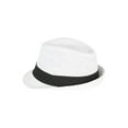thumbnail image 3 of The Hatter Co. Tweed Classic Cuban Style Fedora Fashion Cap Hat, White, 3 of 4