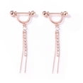 thumbnail image 5 of HOOUN 2Pcs Rosegold Stainless Steel Chain Crystal Nipple Rings Dangle bell, 5 of 5