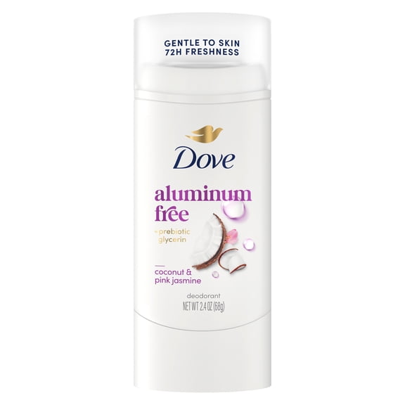 Dove Deodorant Stick for 72 Hour Odor Protection Coconut & Pink Jasmine Aluminum Free, 2.4 oz