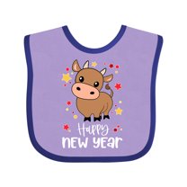 Inktastic Happy New Year Cute Ox Boys or Girls Baby Bib
