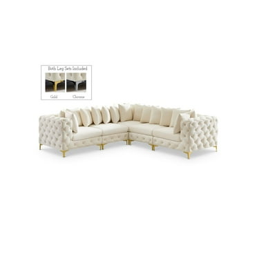 Meridian Furniture Tremblay Cream Velvet Modular Sectional