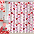 thumbnail image 2 of Valentines Day Shower Curtain Pink Red Heart Shower Curtains Waterproof Fabric Bath Curtains with 12 Hooks for Valentine''s Day Home Bathroom Decor, 72 x 72 Inches, 2 of 7