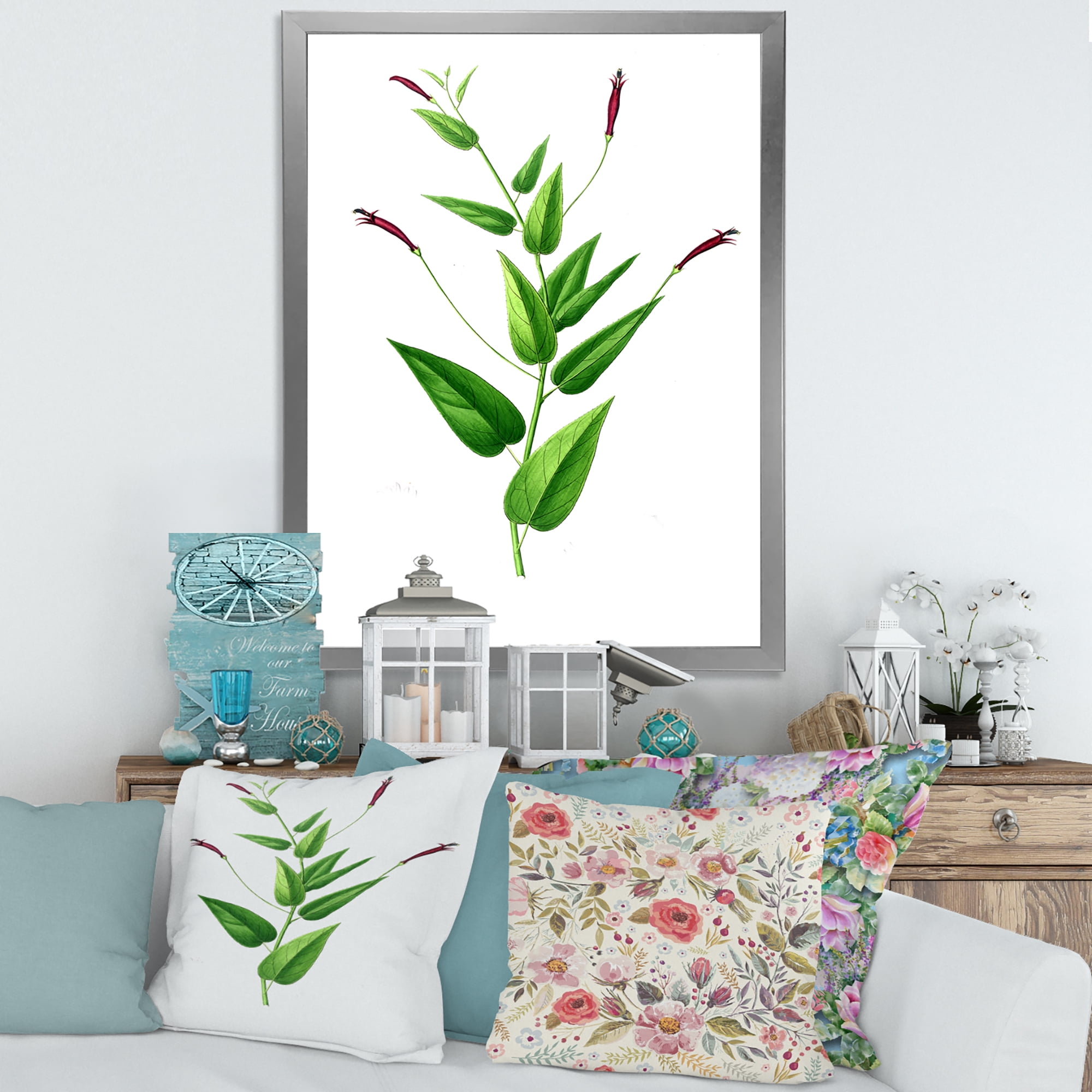 Designart 'Ancient London Plants VII' Traditional Framed Art Print
