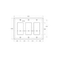 thumbnail image 2 of Deltana SWP4740U26 Triple Rocker Switch Plate, Bright Chrome - Solid, 2 of 2
