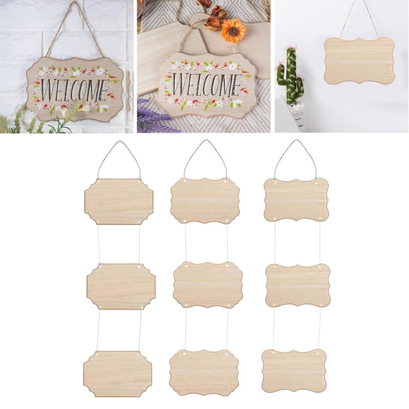 3 Piezas Rebanadas de madera BLESIY Decorativas licencia de Señal decoración rústica