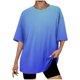 thumbnail image 1 of Tops Cortos para Mujeres, Gradiente Cuello Redondo Gota Hombro Camiseta de Manga Corta Top Casual Hecha de 95% Poliéster 5% Elastano, Camisetas Casuales para Mujer, 1 of 3
