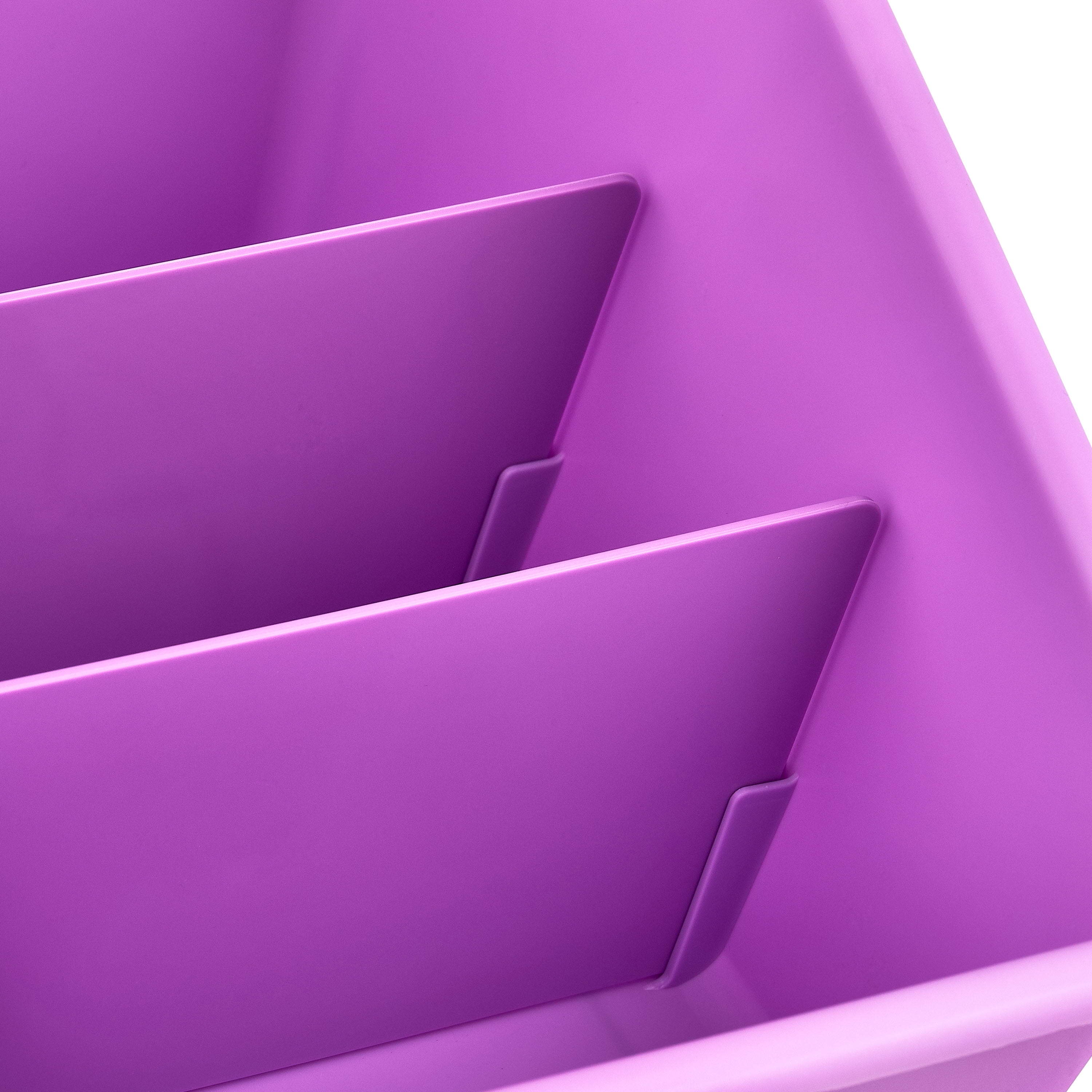 Pen+Gear Large Book Bin with 2 Removable Dividers, 10.24" x 13.8" x 7.8", Violet