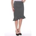 thumbnail image 2 of Max Studio Womens Pattern Hi-Low Flounce Skirt Black-Ivory S, 2 of 3