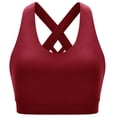 thumbnail image 3 of IROINNID Savings Cross-Back Bra for Women Sports Bras Yoga Solid Sleeveless Cold Shoulder Casual Blouse Tops Intimates,Red, 3 of 4