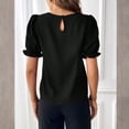 thumbnail image 6 of Stichou Women's Puff Short Sleeve Tops Spring Summer 2026 Crew Neck Trendy Outfits Casual T Shirts Beach Vacation Fashion Clothing Black XL, 6 of 7