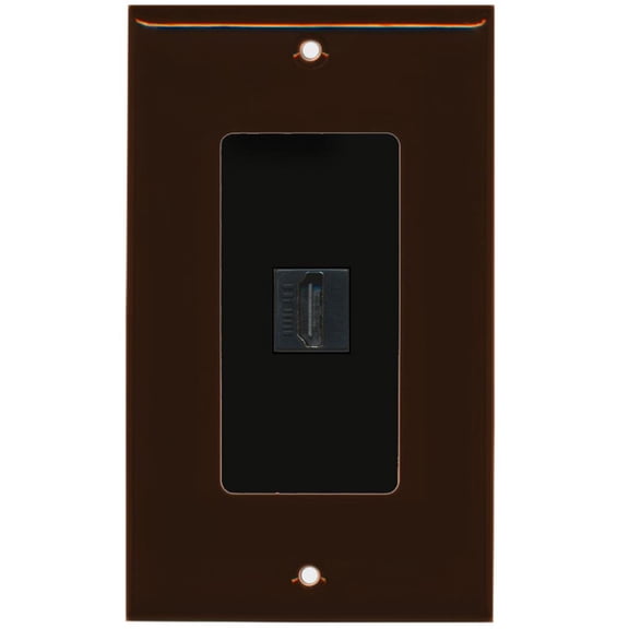 RiteAV - 1 Port HDMI 2.0 Decorative Wall Plate (Brown & Black)