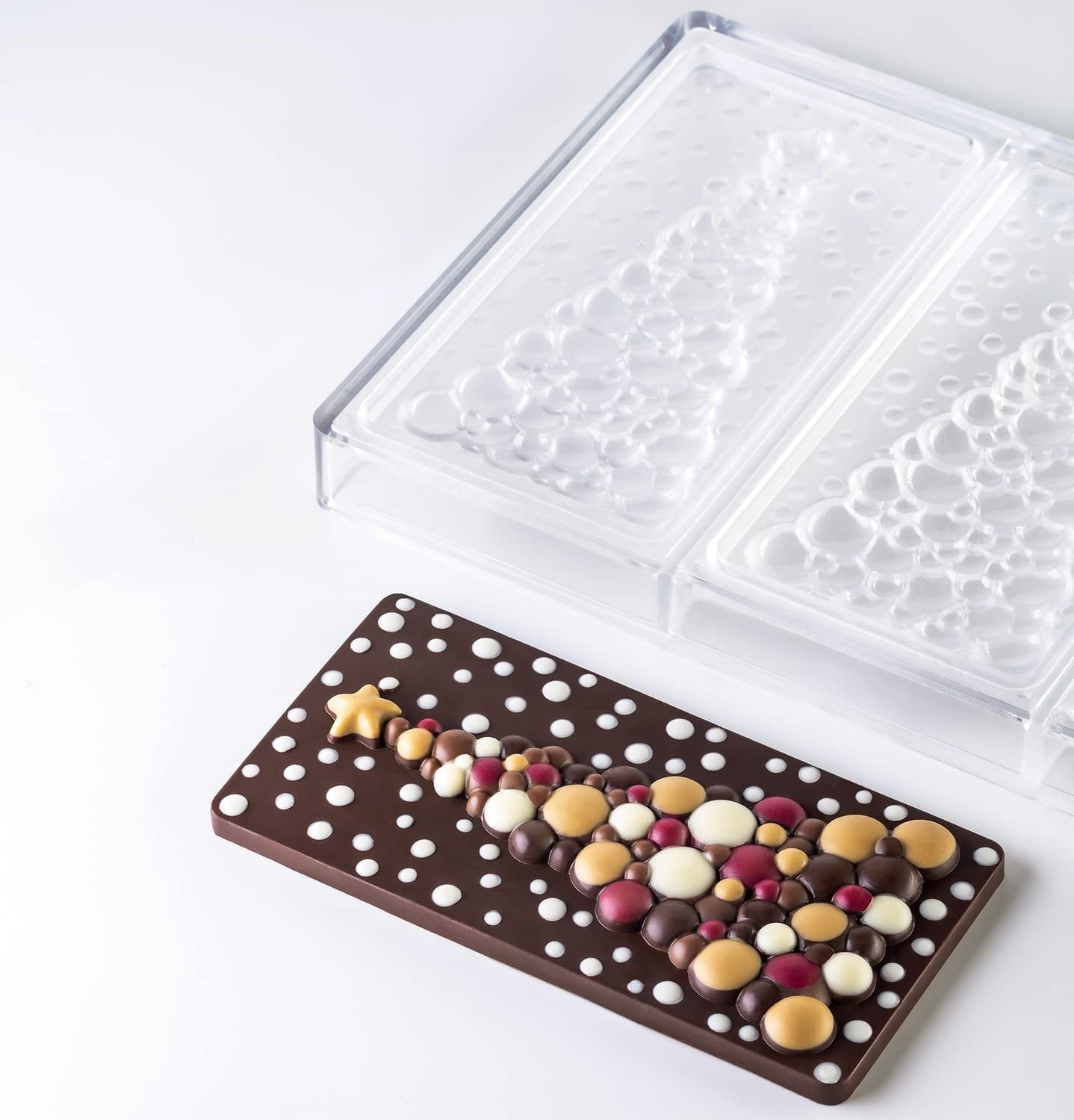 Pavoni Praline 21 Compartment Square Polycarbonate Candy Mold PC47FR - 1  1/16 x 1 1/16 x 1/2 Cavities
