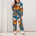 thumbnail image 2 of Fotbe Spring Butterfly Flowers Conjunto de Pijama de Manga Larga para Mujer con Estampado, Ropa de Dormir de 2 Piezas, Conjunto de Casa Suave y Cómodo con Bolsillos-XX-Large, 2 of 7