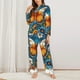 thumbnail image 2 of Fotbe Spring Butterfly Flowers Conjunto de Pijama de Manga Larga para Mujer con Estampado, Ropa de Dormir de 2 Piezas, Conjunto de Casa Suave y Cómodo con Bolsillos-Small, 2 of 7