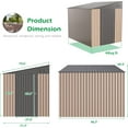 thumbnail image 3 of YODOLLA 8' x 6' Outdoor Storage Side Shed Metal Attached Lean-to Shed Galvanized Storage Building for Backyard in Brown, 3 of 7