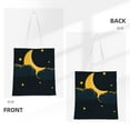 thumbnail image 3 of DouZhe Reusable Grocery Bags, Glittering Star Moon Night Lightweight Polyester Canvas Cloth Tote Bag for Travle Gym Shopping School, 15" x 16", 3 of 7