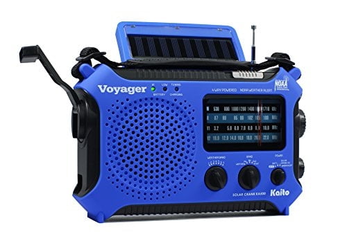 Kaito KA500IP Emergency Crank Radio Bundle - Hand Crank, Solar, NOAA Weather, AM/FM/SW, Includes Case & Extra Battery