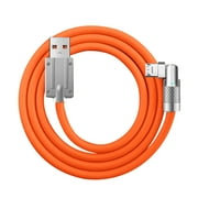 180° Rotating Fast Charge Cable USB Fast Charging USB To Type C Data Cable 120W Super Fast Charging Type C Silicone Fast Charging Cable Compatible With Android Series