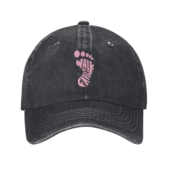 Yeshua Jesus Christian Walk By Faith Footprint Adult Adjustable Classic Washed Casquette Cap Hat Baseball Cap For Man For Woman