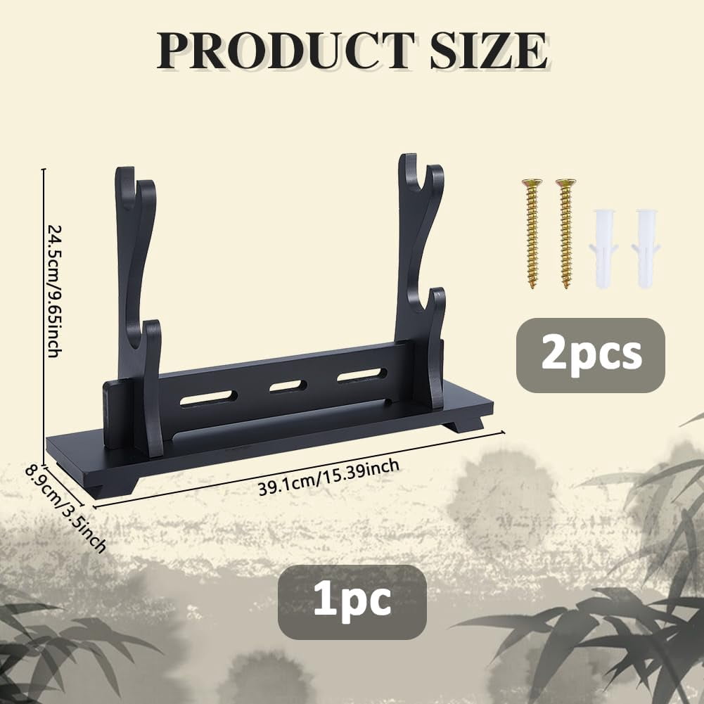 3-Tier Stand Katana Stand 39.5x8.9x31.5cm Wooden Katana Holder Black Swords Display Holder Wood Swords Racks for Home Decor Collectors Men Husband Gift