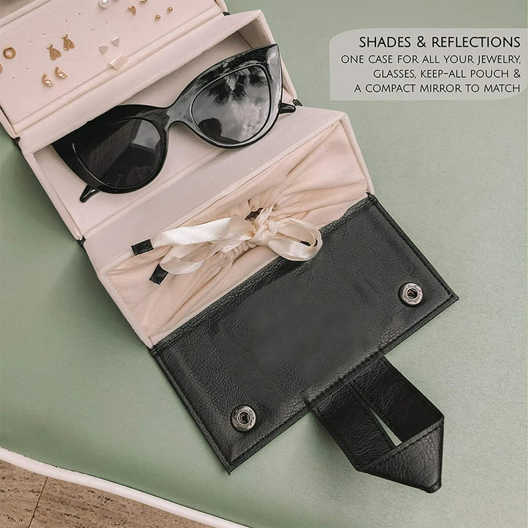 Sunglasses Pouch Leather Travel Case Eyeglasses Pouch 