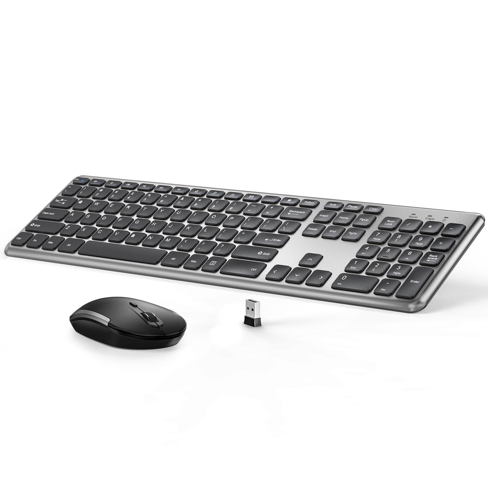 Suproot Wireless Keyboard and Mouse, Black 2.4GHz Ultra Thin Full 