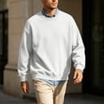 thumbnail image 5 of Sweatshirts For Men Plus Size Long Sleeve Crew Neck Solid Color Shirts Men's Winter Fleece Lined Casual Loose Outdoor Hoodless Sweatshirt, 5 of 7