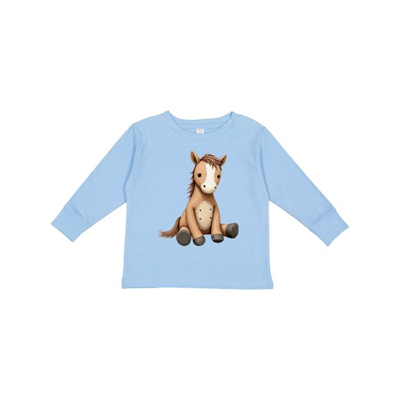 Inktastic Knitted Horse Boys or Girls Long Sleeve Toddler T-Shirt