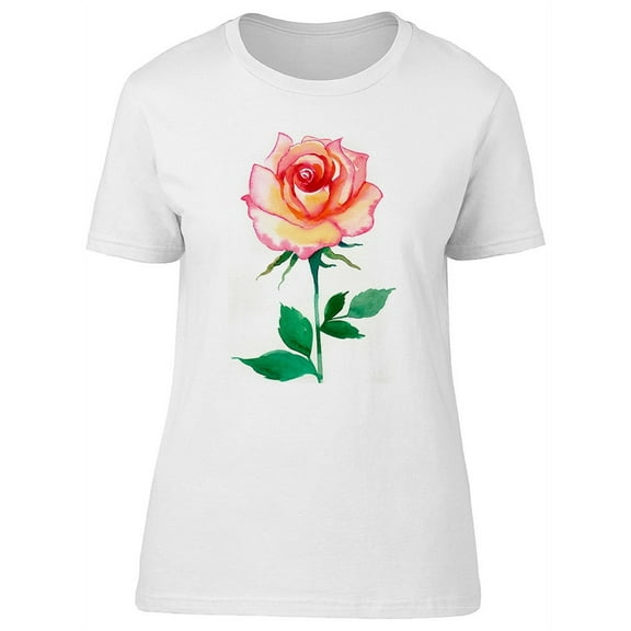 A Simple Watercolor Peach Rose T-Shirt Women -Image by Shutterstock, Female XX-Large