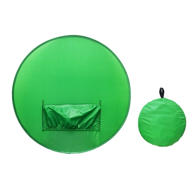 Toile de Fond pour Chaise Écran Vert Portable, Toile de Fond Ronde en Nylon 142cm Tissu Absorbant la Lumière pour Vidéoconférence
