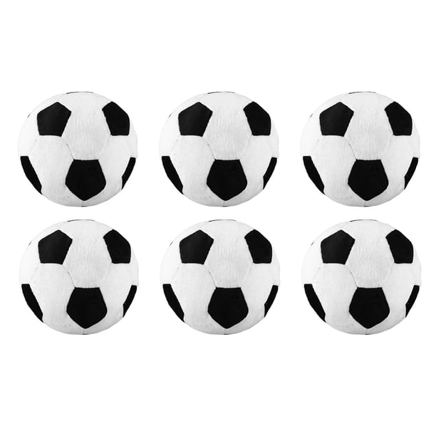 6X Almohadilla de Tiro de Futbol Bola de Los Deportes de Peluche Juguete de Peluche Suave para Bebe Ninos Regalo para Ninos, 8 Pulgadas L x 8 Pulgadas An x 8 Pulgadas Al, Negro