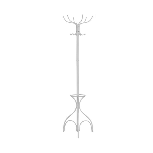Coat Rack 70 H White Metal With An Umbrella Holder Com Coat Rack 70 H White Metal With An, White Coat Rack Free Standing