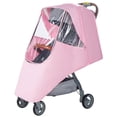 thumbnail image 3 of WASHWEPE Rain Protector Stroller Stroller Rain Cover EVA Pink Universal Design 1Set, 3 of 8