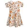 thumbnail image 5 of Yuyamidu Corgi Short Sleeve Dress for Teen Girls Dog Paw Summer Party Dresses Casual Party Dress for Kids 7-8 Years Old Softness Outdoor Play Tour Twirly Skater Dress, 5 of 6