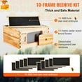 thumbnail image 6 of Natural Cedar Wood Bee Hive Deep Box Starter Set - 10 Frames with Beeswax Foundation & Acrylic View Panels for Pros & Newbies, 6 of 7