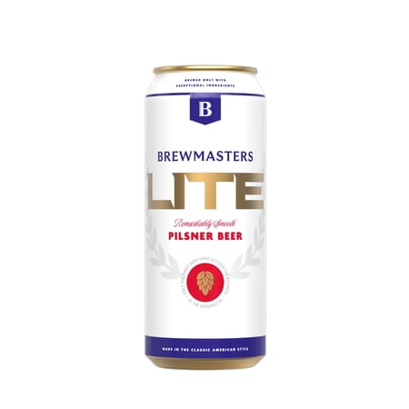 Brewmasters LITE American Light Lager Beer, 16 fl oz Single Aluminum Can, 4.2% ABV