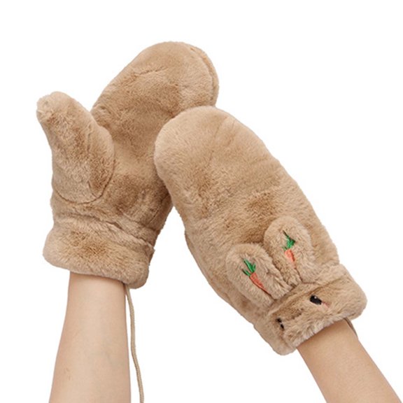 Women's Winter Gloves Warm Lining - Cozy Wool Knit Thick Gloves Mittens