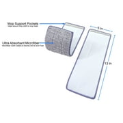 Magic Self Cleaning Flat Floor Mop Bucket System - Automatic Squeeze In n Out Drying Wringer - 2 Microfiber Reusable Washable Pads Included