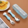 thumbnail image 3 of 304 Stainless Steel Dinosaur Baby Children's Portable Tableware Cartoon Spoon Fork Learning Training Chopsticks Fork Spoon Set, 3 of 4