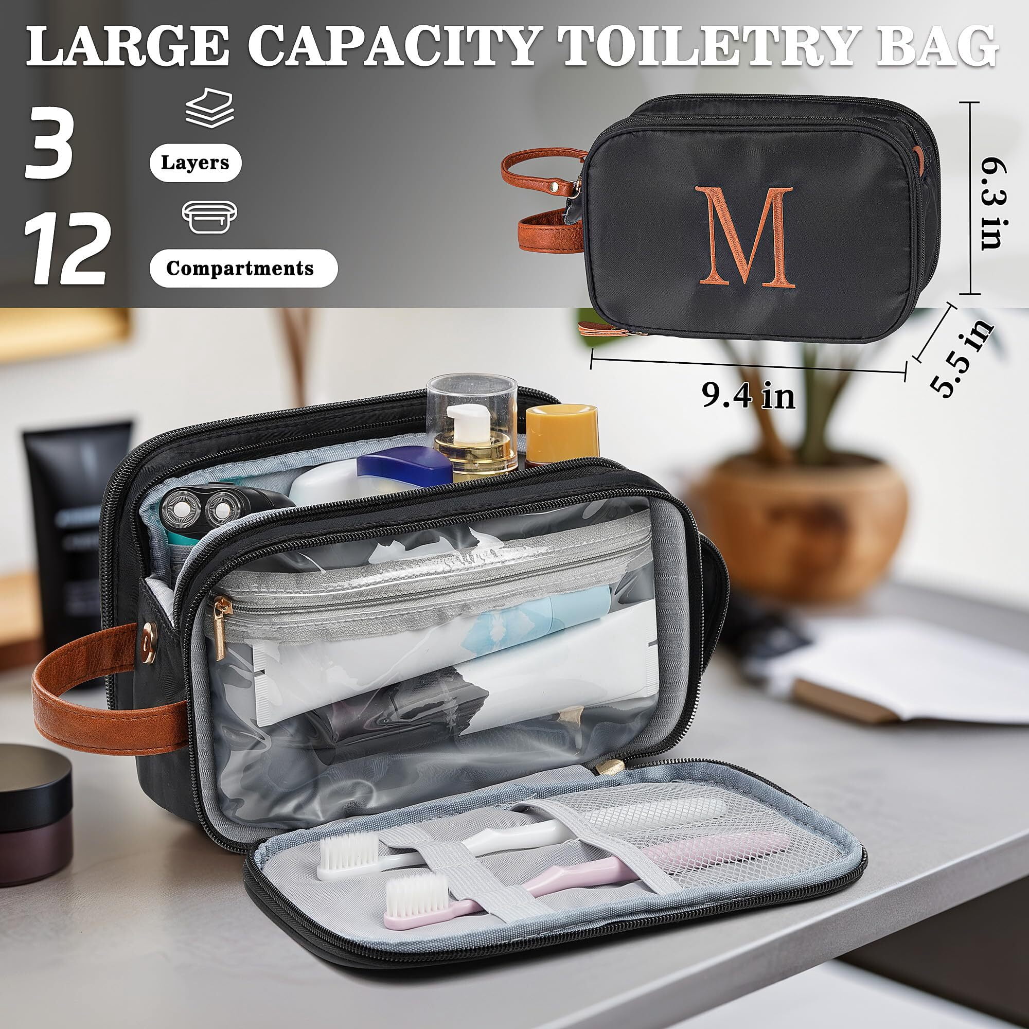 Yoolife Cosmetic Makeup Bag for Women Large Capacity Personalized Gifts Travel Toiletry Bag Accessories Toiletries Water Resistant Dop Kit for Women