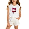 thumbnail image 2 of ITSAME Girls Cotton Outfits Hooded Sleeveless Tank Top & Shorts 2-Piece Summer Casual Fashion Set White Size 2T, 2 of 6