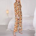 thumbnail image 3 of Fuzoiu Hot Fresh Pizza Print Women's Long-Sleeved Pajama,Lounge Button Down Nightwear,Womens Notch Collar Pajama Set-XX-Large, 3 of 7