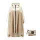 thumbnail image 1 of Advancent Mujeres Hombres Capa de lluvia Cremallera frontal Transpirable Poliéster Ropa impermeable Camping Viajar Capa impermeable portátil Paraguas de lluvia caqui blanco, 1 of 6