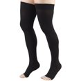 thumbnail image 1 of iMucci 20-30 mmHg Compression Stockings for Women and Men, Thigh High Length, Dot-Top, Open Toe, Black, Small, 1 of 9