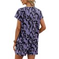 thumbnail image 5 of Outfits Women's Summer Two Piece Shorts Set Leopard Print Round Neck Short Sleeve Tops and Pocket Shorts Set Home Leisure, 5 of 5
