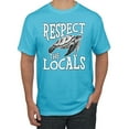 thumbnail image 2 of Wild Bobby Respect The Locals Save Our Oceans Turtle Animal Lover Men Graphic Tee, Light Turquoise, Small, 2 of 6