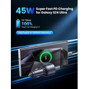 UGREEN 63W Car Charger Adapter, Dual Port Fast Charger with 45W USB C for Laptop, Black