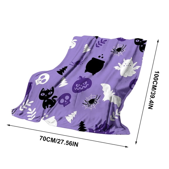 A Halloween Fleece Throw Blanket Printed Soft Warm Cozy Decor